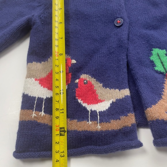 Baby Boden Cardigan Sweater Kids 2-3Y Blue Birds Holiday Christmas Knit - Picture 5 of 10